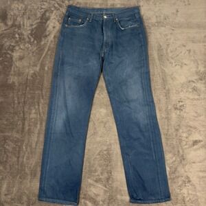 Vintage Levis Jeans Mens 34x36 Blue 501 Straight Leg Customized Dyed Denim Pants